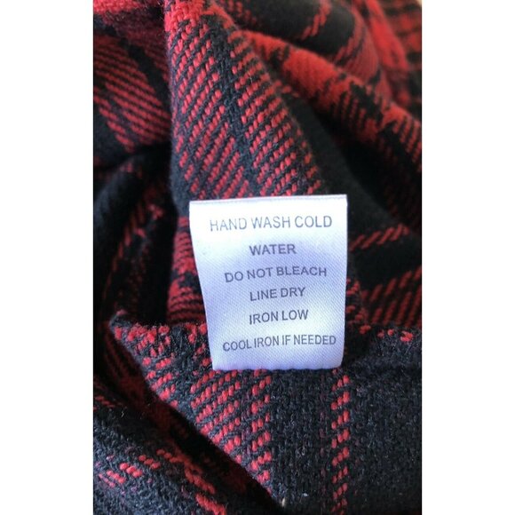 Hyfve Women’s Size Large Red Plaid Long Sleeve Button Up Flannel Shirt/Jacket - Picture 6 of 6